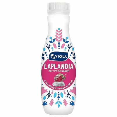 Йогурт питьевой Viola Laplandia с малиной и маскарпоне 260гр пэт