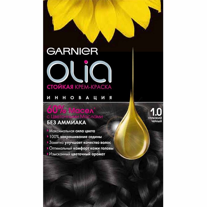 Краска для волос Garnier Olia 1.0 Глубокий черный