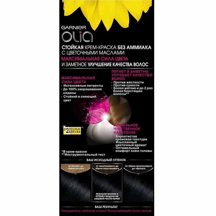 Краска для волос Garnier Olia 1.0 Глубокий черный