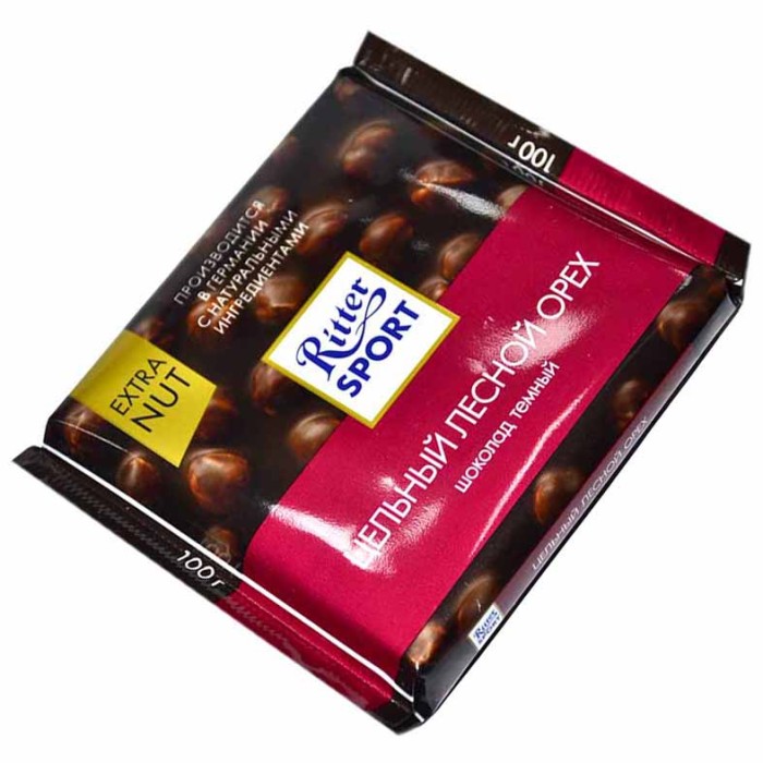 Шоколад Ritter Sport Темный цельный лесной орех 100гр м/у