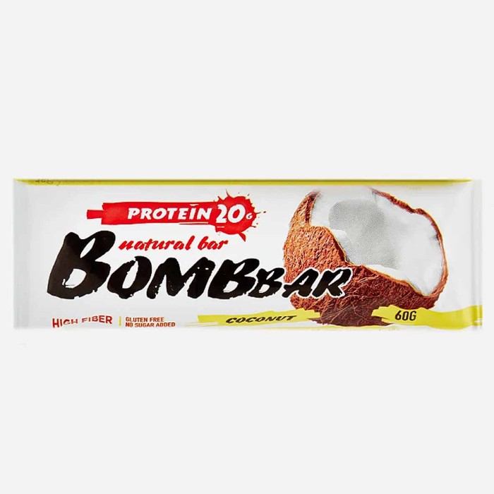 Батончики Bombbar Кокос 60гр м/у