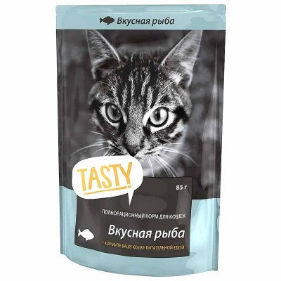 Корм для кошек Tasty Вкусная рыбка в желе  85гр пауч