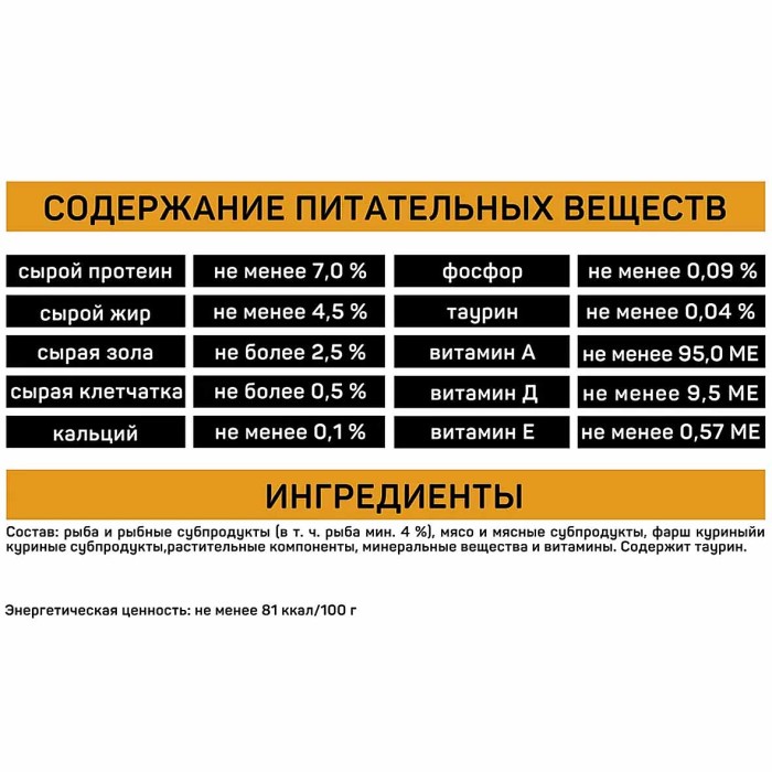 Корм для кошек Tasty Вкусная рыбка в желе  85гр пауч