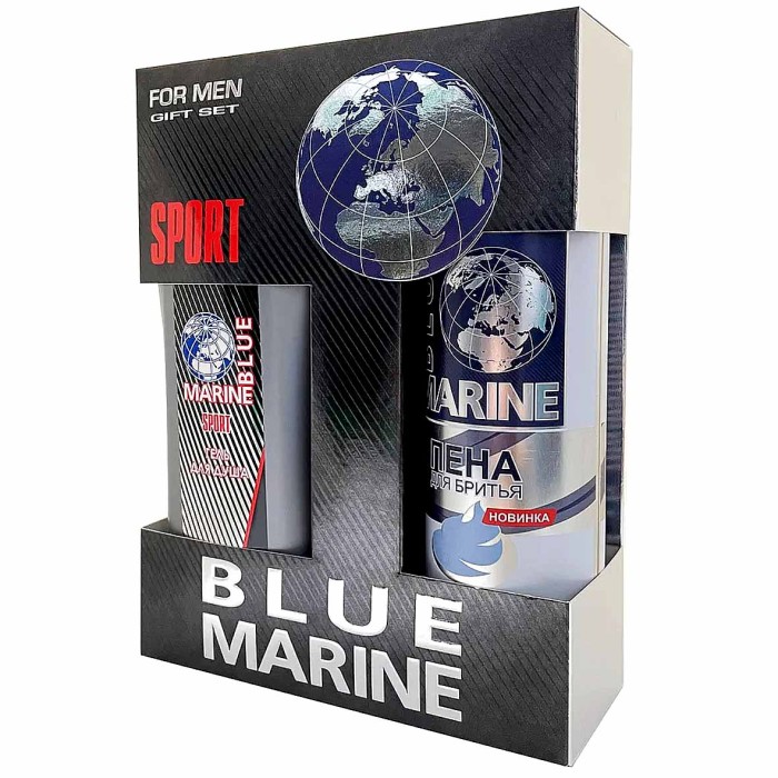Набор подарочный 083 Blue Marine Sport гель для душа+пена для бритья к/у
