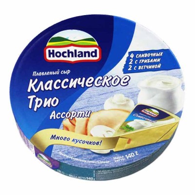 Сыр плавленый Hochland Ассорти классическое трио 140гр к/у