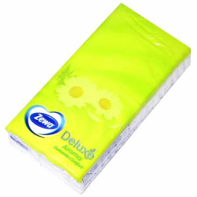 Платочки бумажные Zewa Deluxe Camomile 3сл 10*10шт м/у