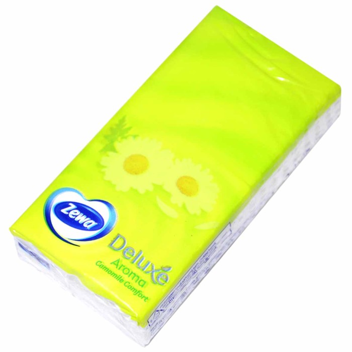 Платочки бумажные Zewa Deluxe Camomile 3сл 10*10шт м/у