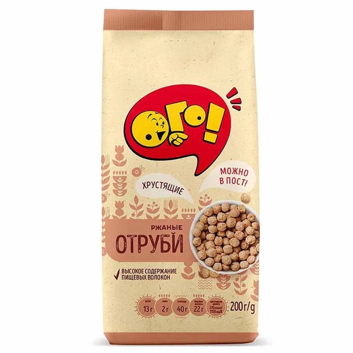 Отруби Ого! Ржаные экструдированные 200гр м/у