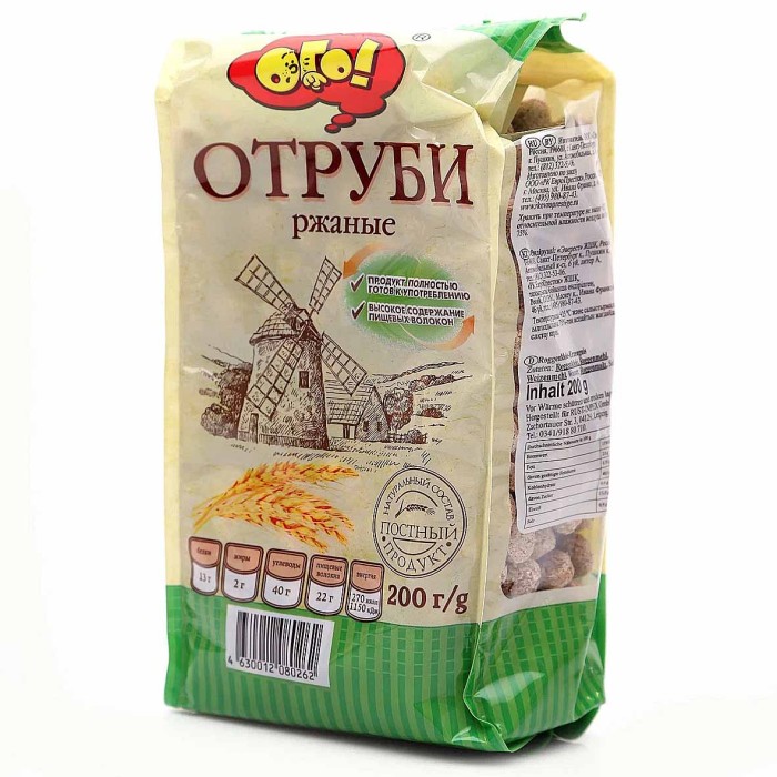 Отруби Ого! Ржаные экструдированные 200гр м/у
