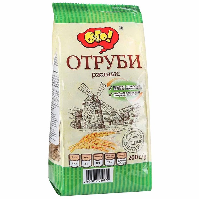 Отруби Ого! Ржаные экструдированные 200гр м/у