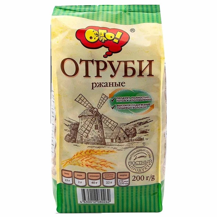 Отруби Ого! Ржаные экструдированные 200гр м/у
