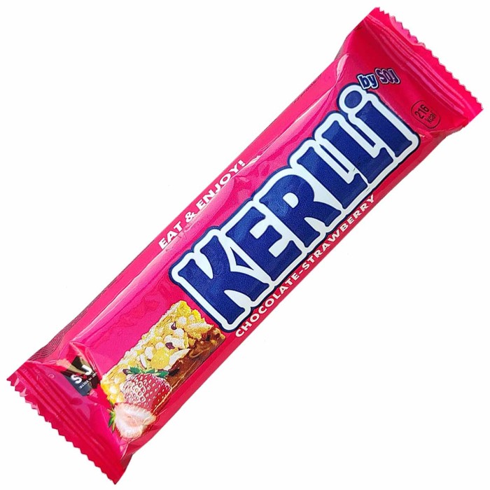 Батончик злаковый SOJ Kerlli  с клубникой в молочном шоколаде 50гр м/у