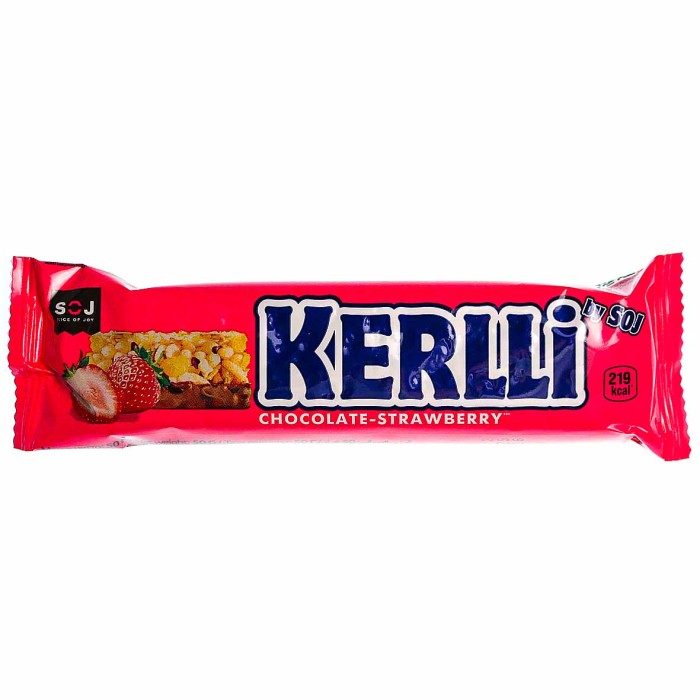 Батончик злаковый SOJ Kerlli  с клубникой в молочном шоколаде 50гр м/у