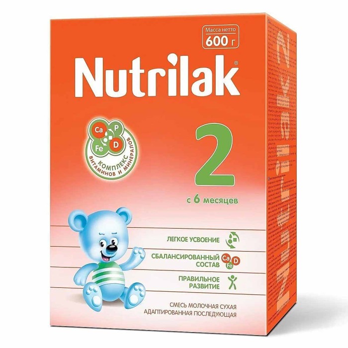 Смесь Nutrilak 2 6-12 мес 600гр к/у