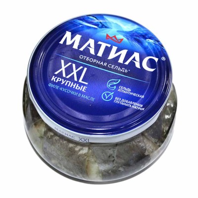 Сельдь Санта Бремор Матиас XXL филе отборный в масле 260гр пэт