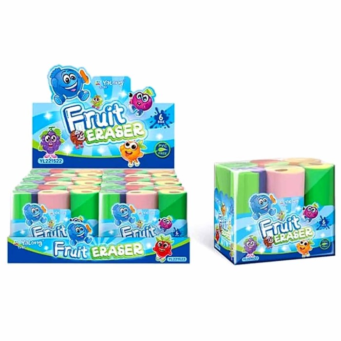 Ластик Yalong Fruit Eraser 6шт арт221522