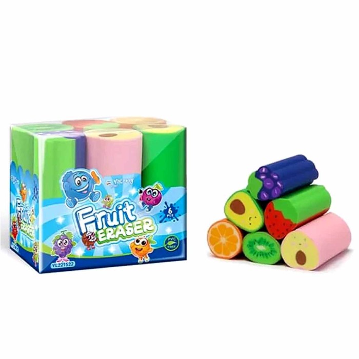 Ластик Yalong Fruit Eraser 6шт арт221522
