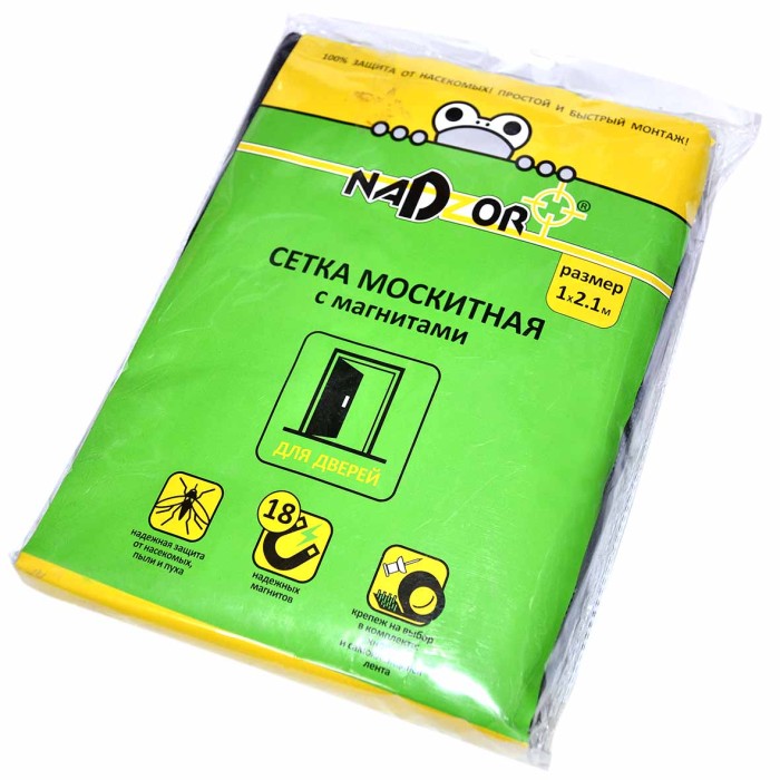 Сетка москитная Nadzor на дверь с магнитами черная артMSN020MPB