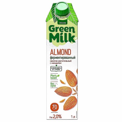 Напиток на ячменно-нутовой основе Green Milk с миндалем 1л т/п