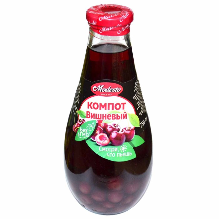 Компот Modesto вишневый 0,75л ст/б