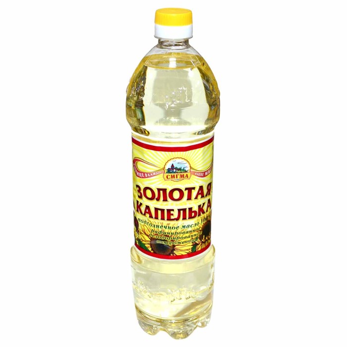 Масло подсолнечное Золотая капелька раф 1л пэт