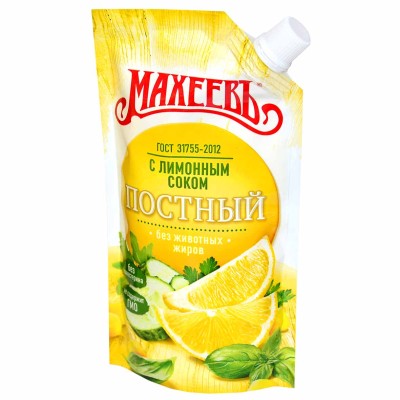 Майонез Махеевъ Постный с лимонным соком 190гр д/п