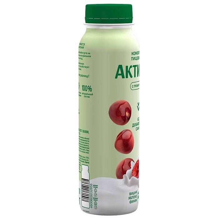 Биойогурт питьевой Актибио вишня-яблоко-финик 1,5% 260гр пэт