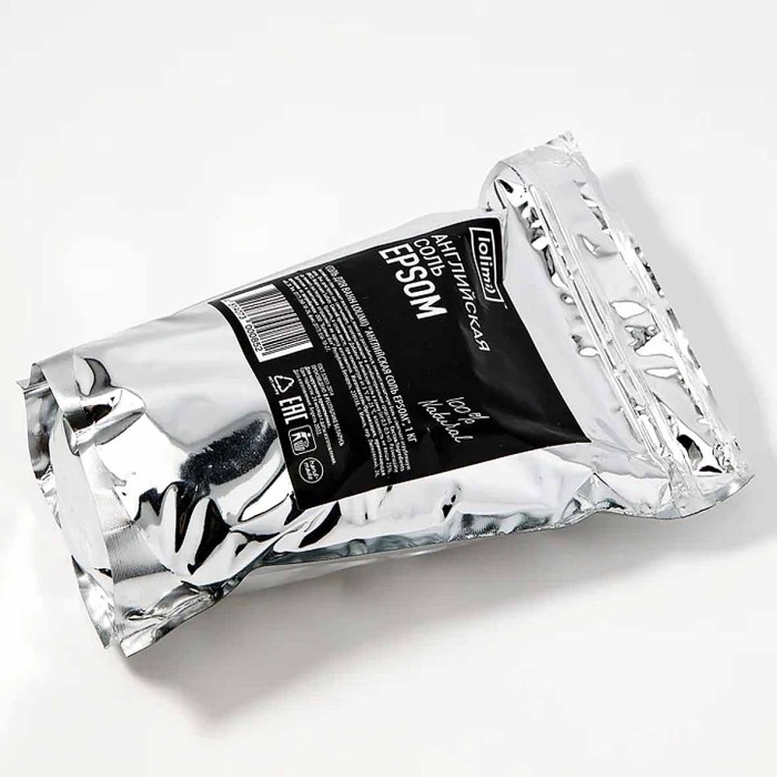 Соль для ванн Lolimi) Английская соль Epsom 1кг к/п