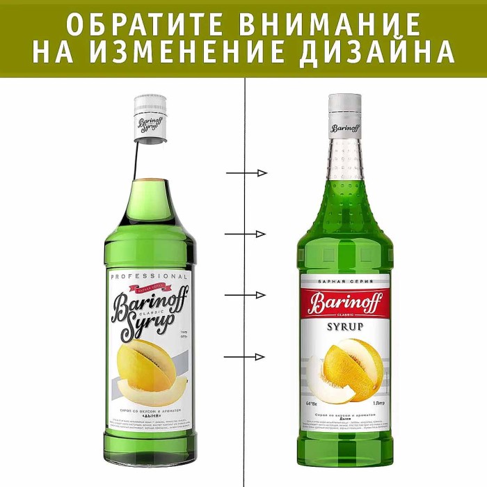 Сироп Barinoff со вкусом дыня 1л ст/б