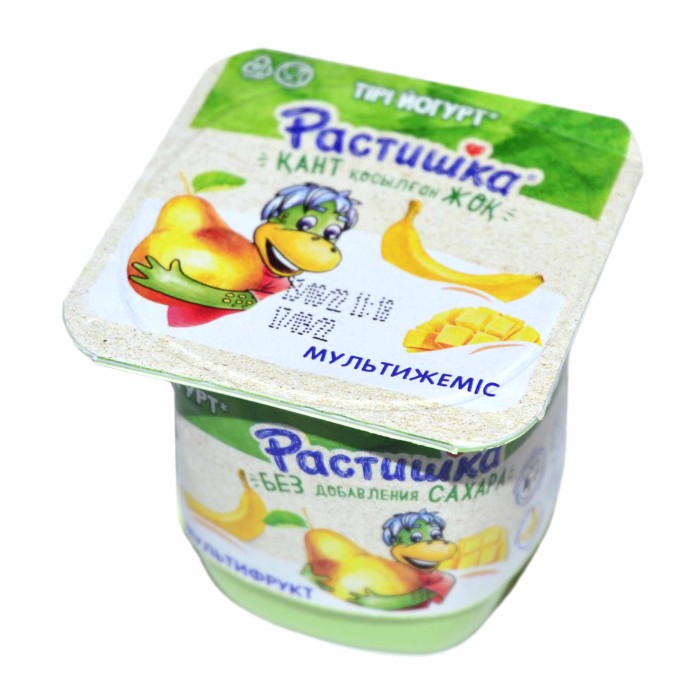 Йогурт Растишка мультифрукт без сахара 2,1% 100гр пэт