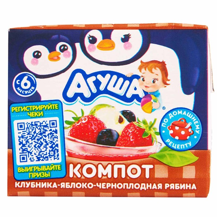 Компот Агуша Я сам клубника-яблоко-черноплодная рябина с 6мес 200мл т/п