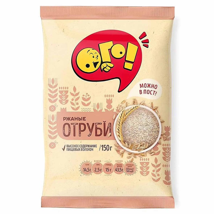 Отруби Ого! Ржаные 150гр м/у