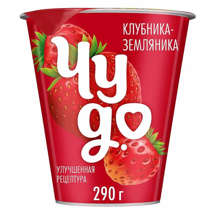 Йогурт Чудо клубника-земляника 2,5% 290гр стакан