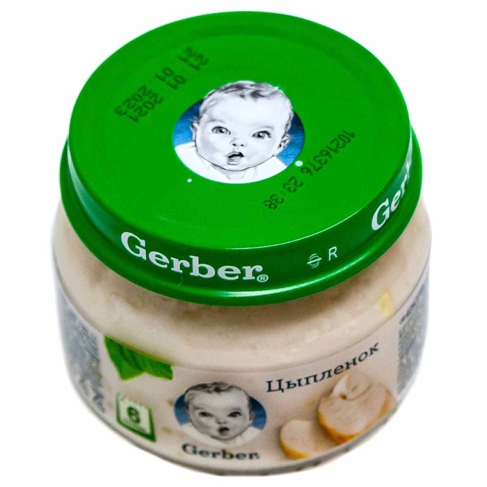 Пюре Gerber цыпленок с 6мес 80гр ст/б