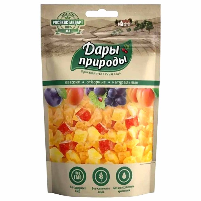 Цукаты Дары природы ананас и папайя сушеные 150гр м/у