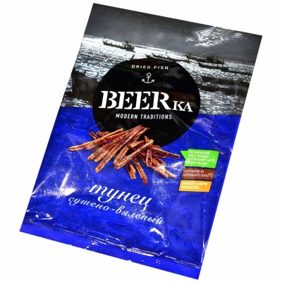 Тунец BEERka Большеглаз филе соломка 40гр м/у