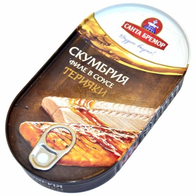 Скумбрия Санта Бремор атлантическая филе в соусе терияки 175гр ж/б