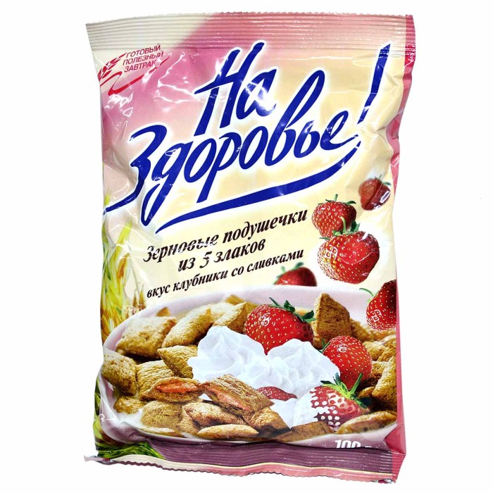 Подушечки Кунцево со вкусом клубники со сливками 100гр м/у