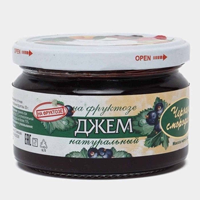 Джем Петродиет черная смородина на фруктозе 240гр ст/б