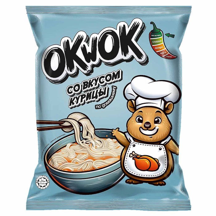 Лапша OkWok со вкусом курицы по-домашнему 90гр м/у