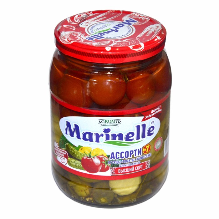 Ассорти Marinelle№7 огурцы,томаты,патиссоны 720мл ст/б