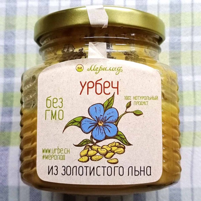 Паста Урбеч Мералад из Золотистого Льна 230г ст/б