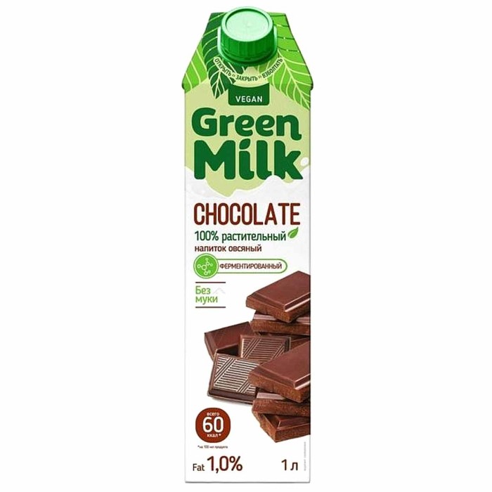 Напиток овсяной Green Milk со вкусом шоколада 1л т/п