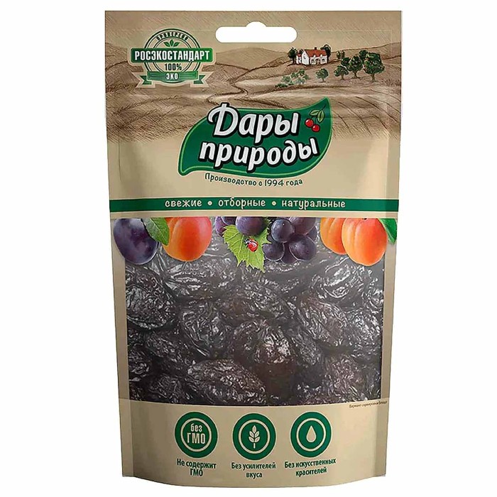 Чернослив сушеный Дары природы без косточек 150гр м/у