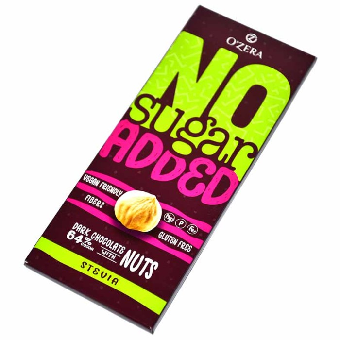 Шоколад OZera No sugar added Dark&Nuts горький 90гр м/у