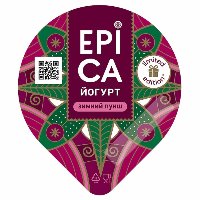 Йогурт Epica Зимний пунш 4,8% 130гр пэт
