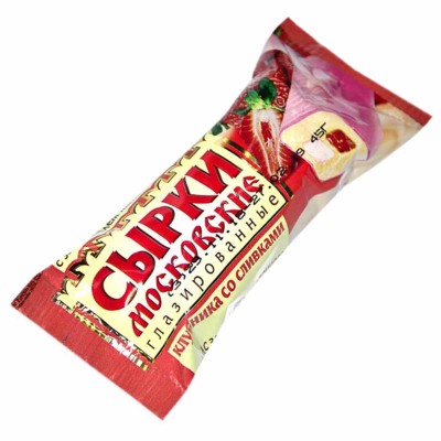 Сырок глазированный Московский клубника со сливками 40гр м/у