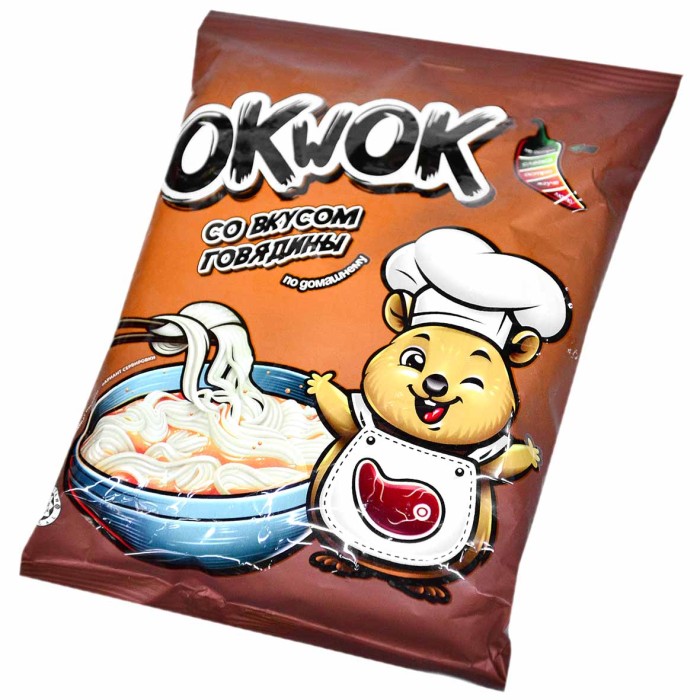 Лапша OkWok со вкусом говядины по-домашнему 90гр м/у