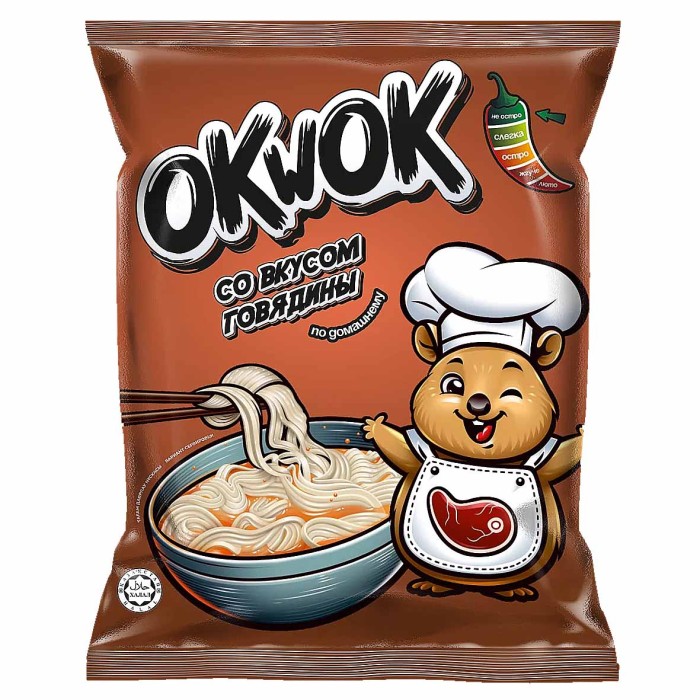 Лапша OkWok со вкусом говядины по-домашнему 90гр м/у