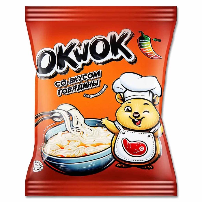 Лапша OkWok со вкусом говядины по-домашнему 90гр м/у